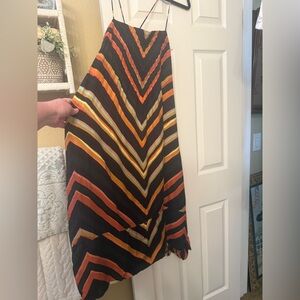 Anthropologie Black, Orange & Mint Chevron Sundress